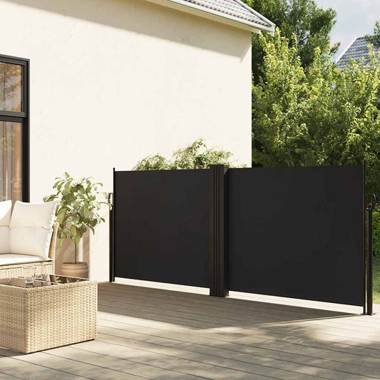 Tenda da Sole Laterale Retrattile Nera 120x1000 cm | homemem39