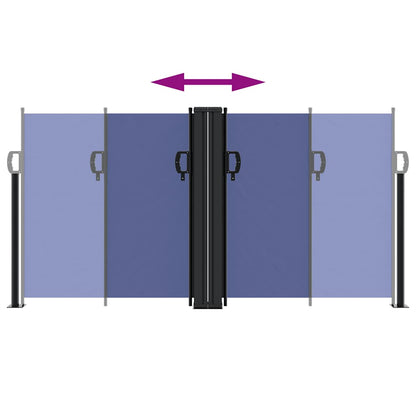 Tenda da Sole Laterale Retrattile Blu 120x1000 cm | homemem39
