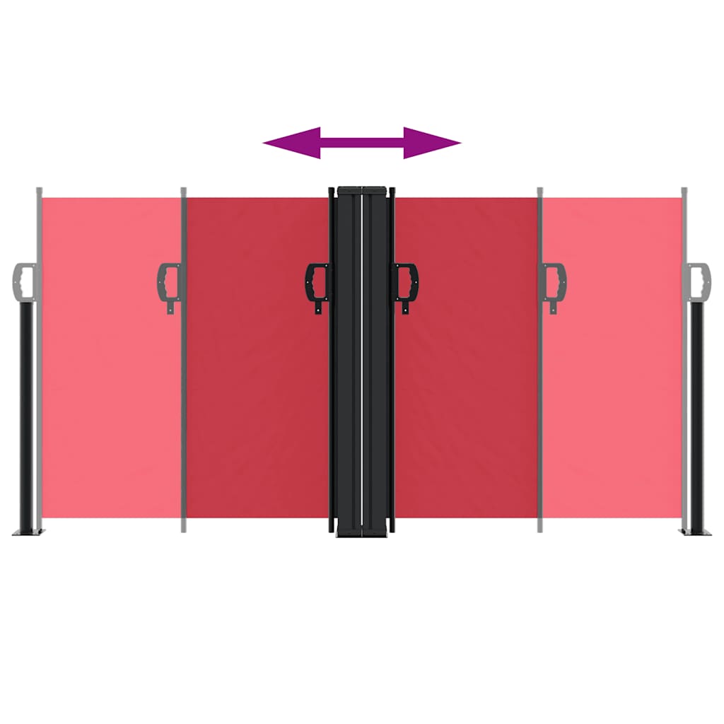 Tenda da Sole Laterale Retrattile Rossa 120x1000 cm | homemem39