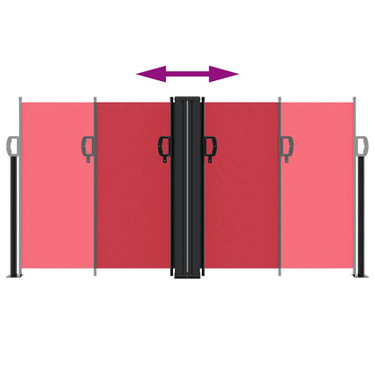 Tenda da Sole Laterale Retrattile Rossa 120x1000 cm | homemem39