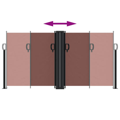 Tenda da Sole Laterale Retrattile Marrone 120x1000 cm