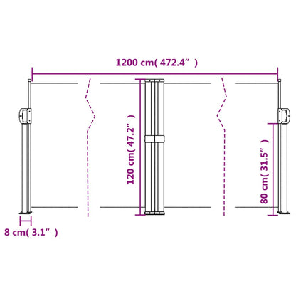 Tenda da Sole Laterale Retrattile Blu 120x1200 cm