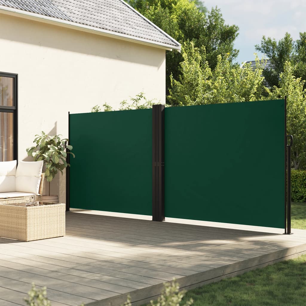 Tenda da Sole Laterale Retrattile Verde Scuro 160x1200 cm