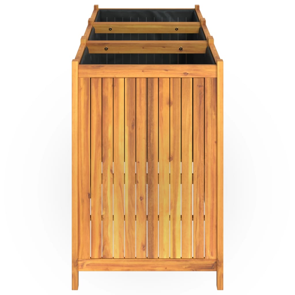 Fioriera Giardino con Rivestimento 150x50x75 cm Massello Acacia - homemem39