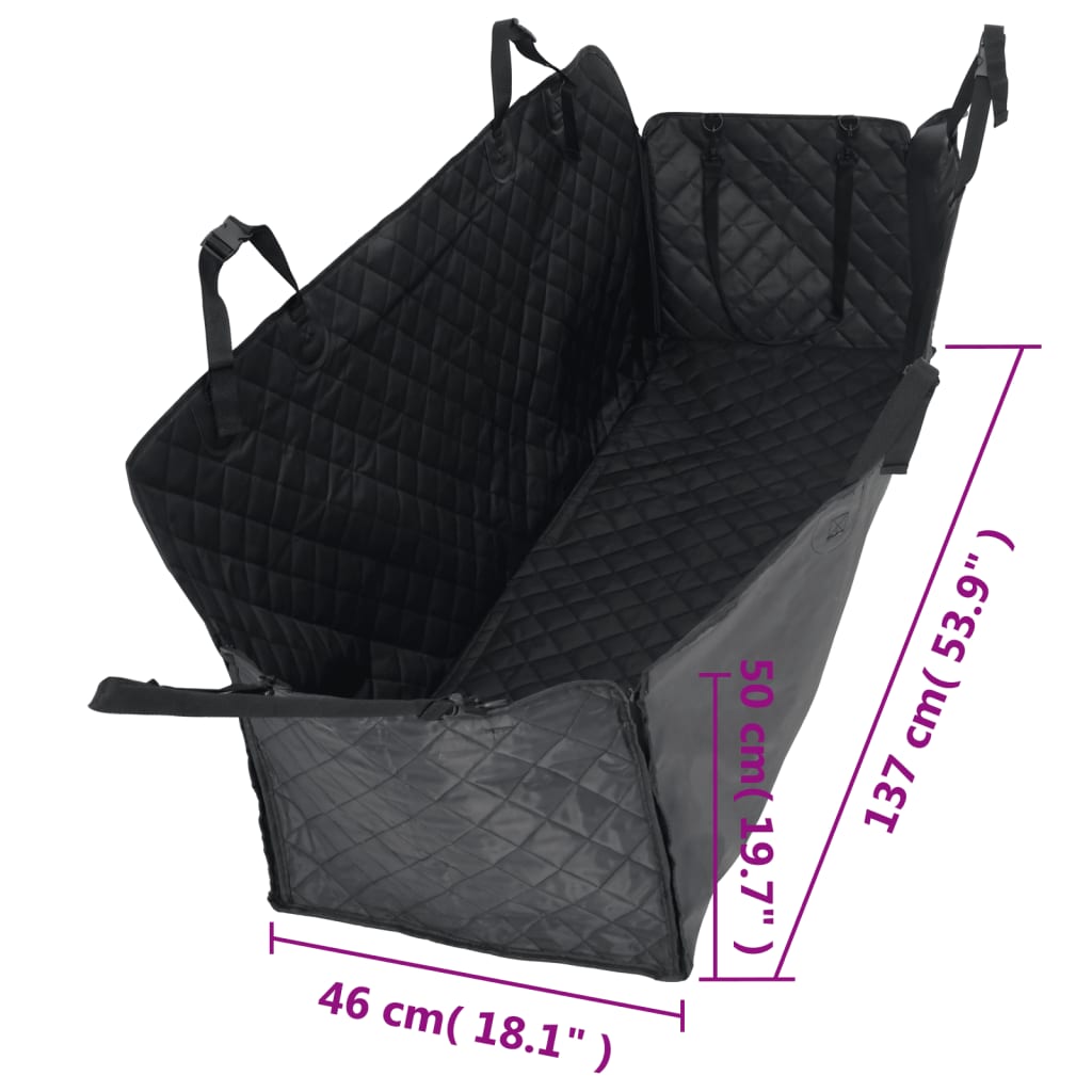 Coprisedile Auto per Cani Nero 137x46x50 cm | homemem39
