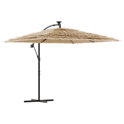 Ombrellone Giardino LED e Palo in Acciaio Marrone 246x246x230cm | homemem39