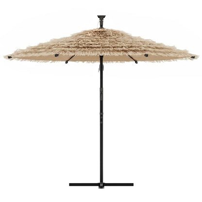 Ombrellone Giardino LED e Palo in Acciaio Marrone 246x246x230cm