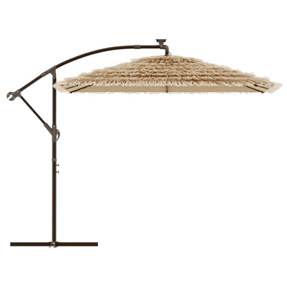 Ombrellone Giardino LED e Palo in Acciaio Marrone 246x246x230cm | homemem39