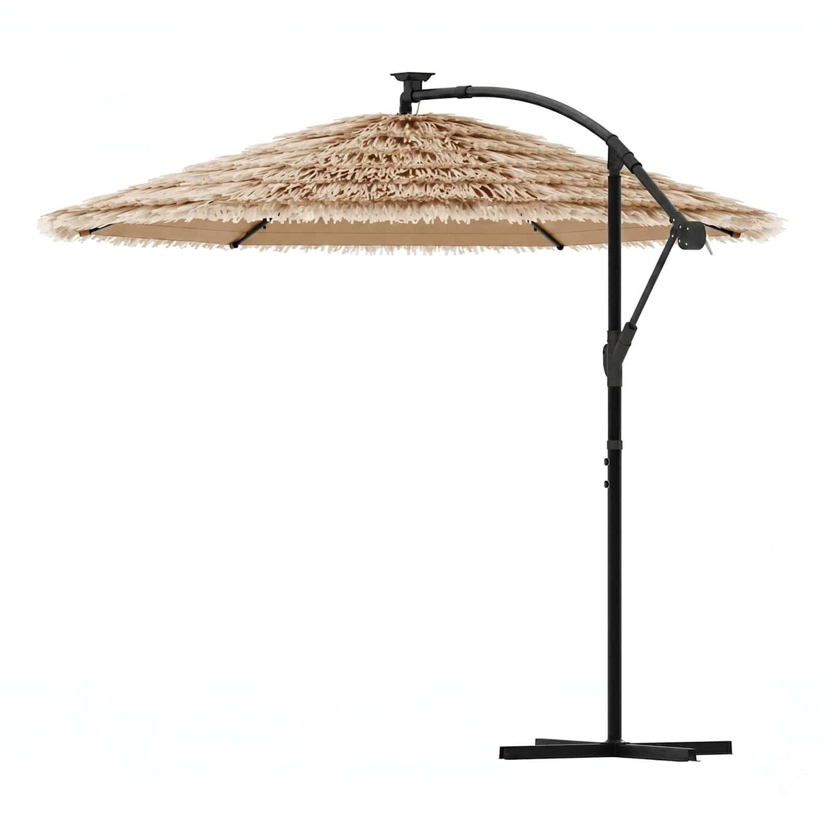 Ombrellone Giardino LED e Palo in Acciaio Marrone 246x246x230cm