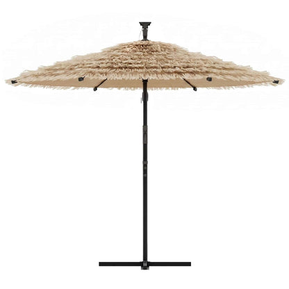 Ombrellone Giardino LED e Palo in Acciaio Marrone 246x246x230cm