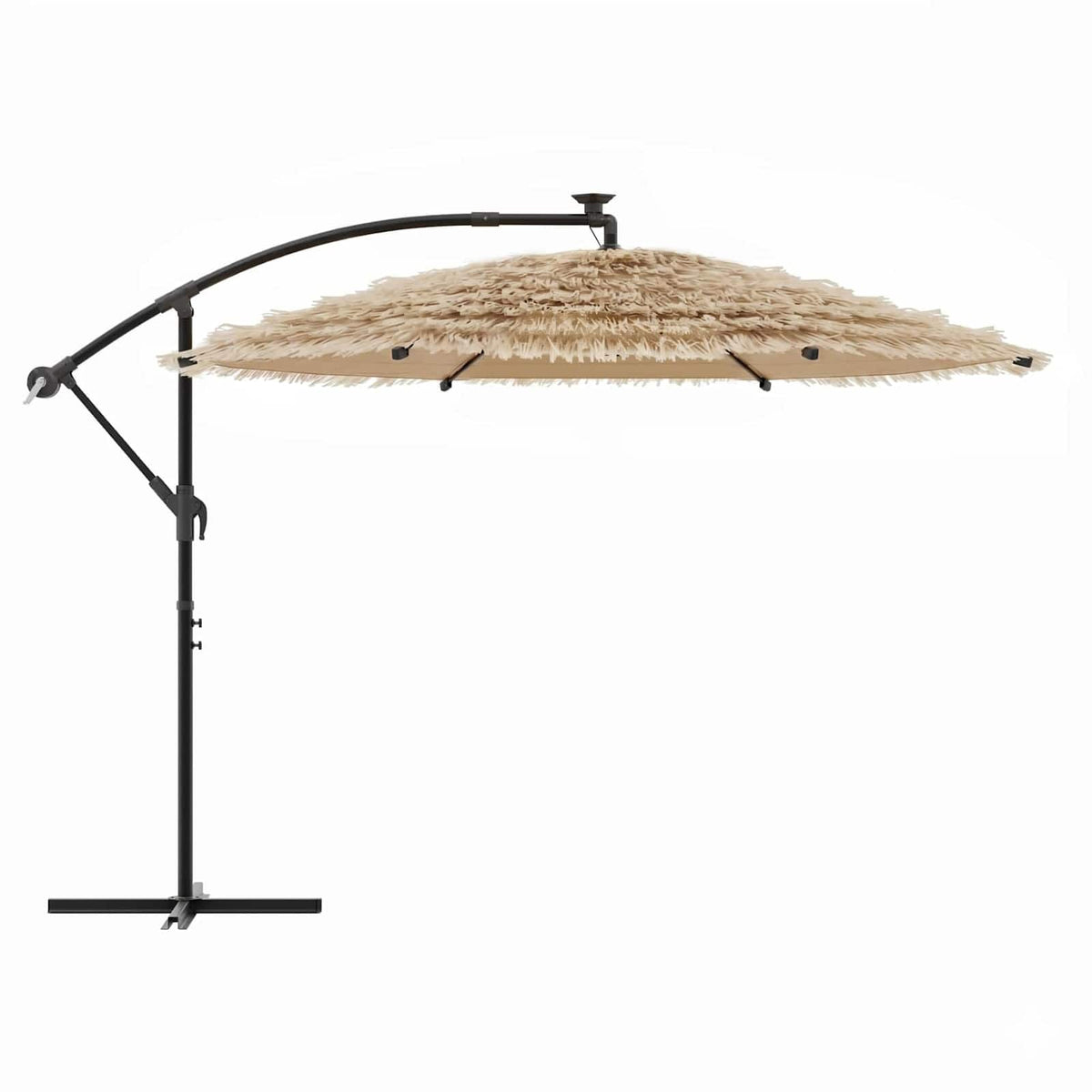 Ombrellone Giardino LED e Palo in Acciaio Marrone 246x246x230cm
