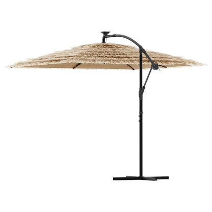 Ombrellone Giardino LED e Palo in Acciaio Marrone 269x269x235cm | homemem39