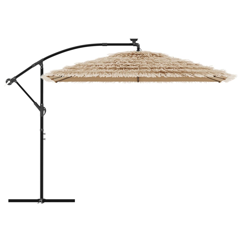 Ombrellone Giardino LED e Palo in Acciaio Marrone 290x290x238cm | homemem39