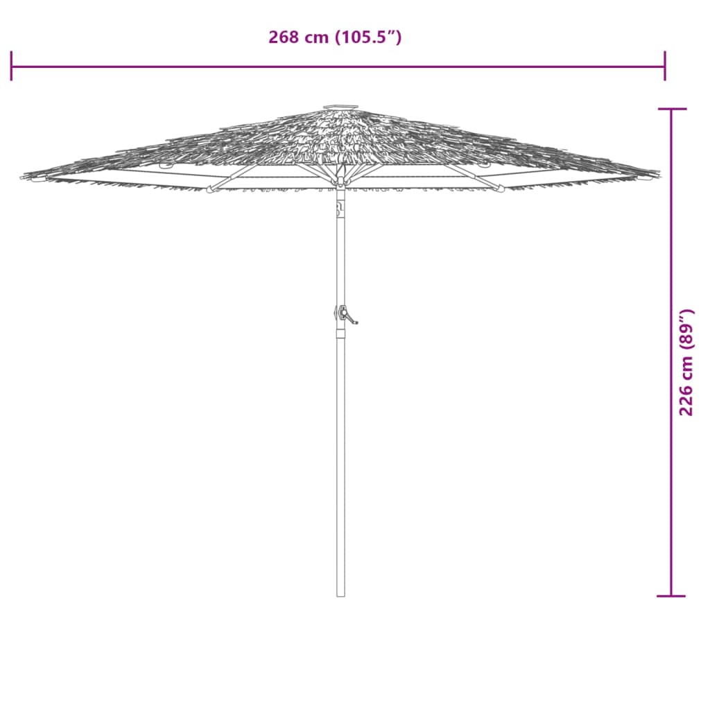 Ombrellone Giardino con Palo in Acciaio Bianco 268x268x226 cm | homemem39