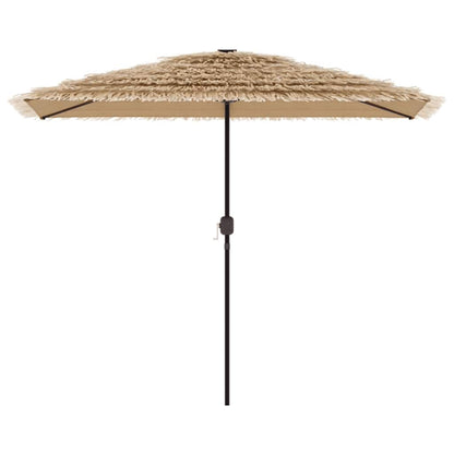 Ombrellone Giardino LED e Palo in Acciaio Marrone 300x200x250cm