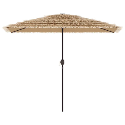 Ombrellone Giardino LED e Palo in Acciaio Marrone 300x200x250cm