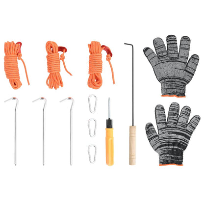 Stufa a Legna da Tenda Camino e Gambe Pieghevoli Nere Acciaio - homemem39