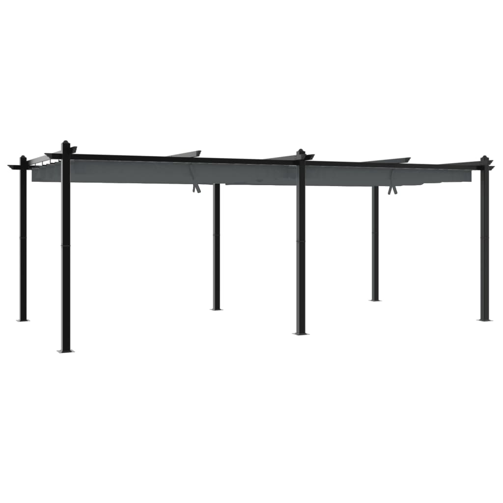 Gazebo Giardino con Tetto Retrattile Antracite 3x6 m Alluminio | homemem39