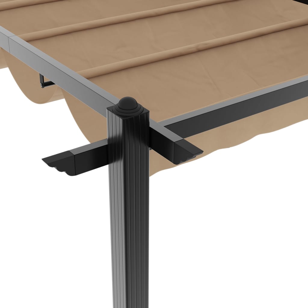 Gazebo da Giardino con Tetto Retrattile Tortora 3x6 m Alluminio | homemem39