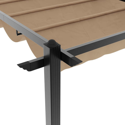 Gazebo da Giardino con Tetto Retrattile Tortora 3x6 m Alluminio | homemem39