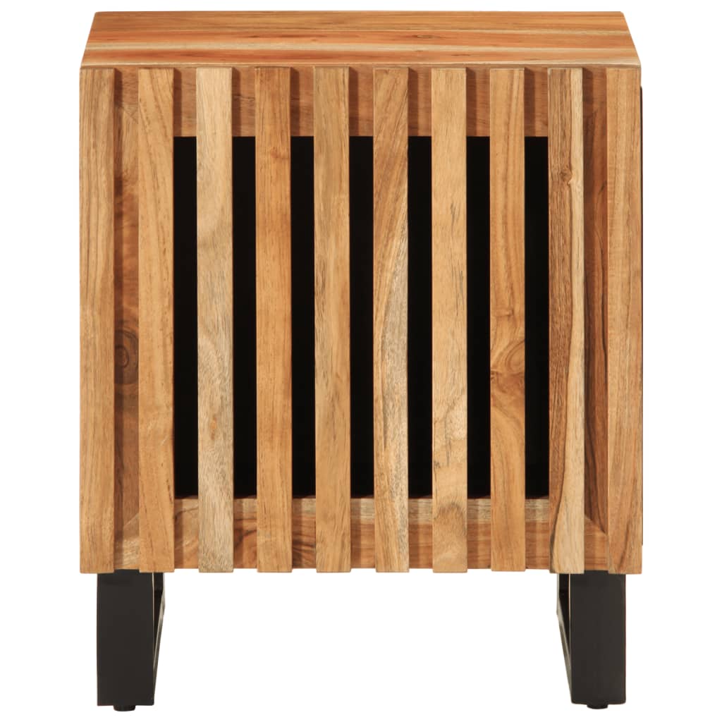 Comodino 40x34x46 cm in Legno Massello di Acacia - homemem39