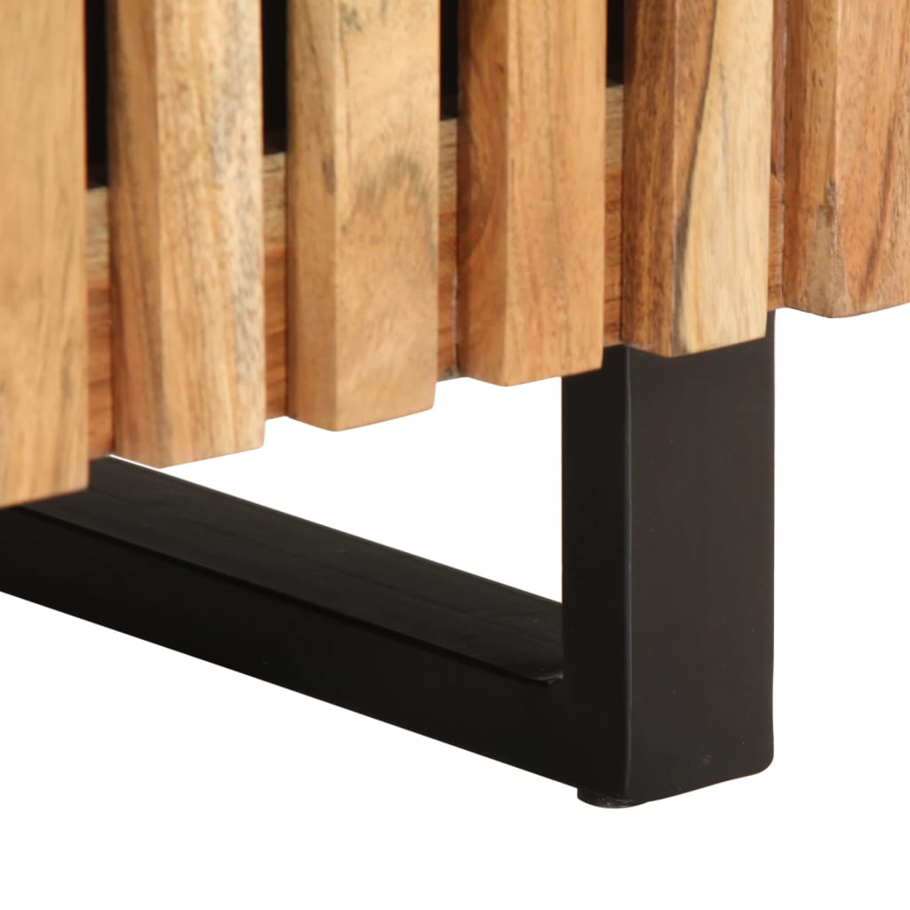 Comodino 40x34x46 cm in Legno Massello di Acacia - homemem39