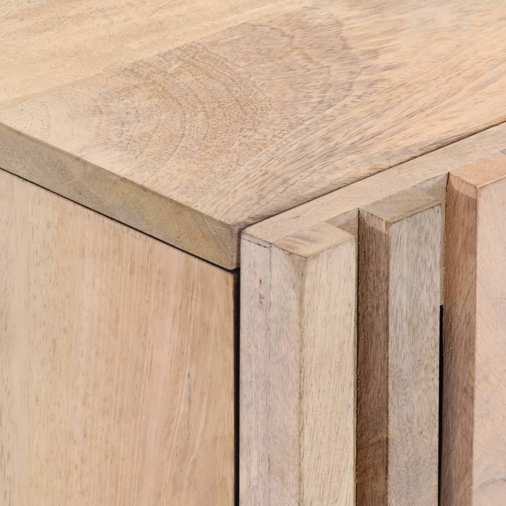 Comodini 2pz 40x34x46 cm in Legno Massello di Mango Sbiancato - homemem39