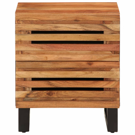 Comodino 40x34x46 cm in Legno Massello di Acacia - homemem39