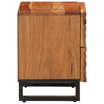 Comodini 2pz 40x34x46 cm in Legno Massello di Acacia