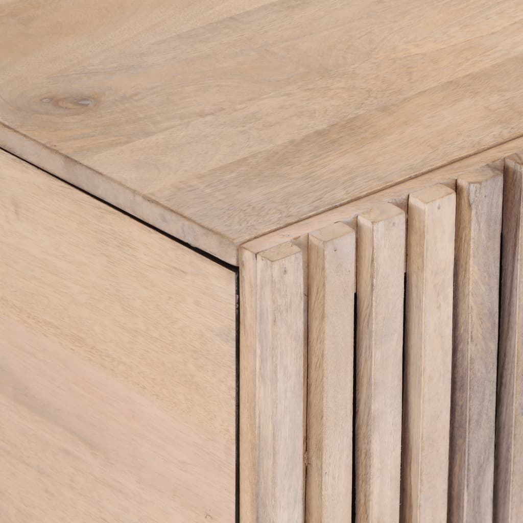 Tavolino da Salotto Bianco 80x51x40 cm Legno Massello di Mango | homemem39
