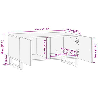 Tavolino da Salotto 80x51x40 cm in Legno Massello di Acacia | homemem39