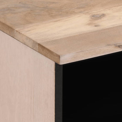 Comodino 40x34x46 cm in Legno Massello di Mango Sbiancato - homemem39