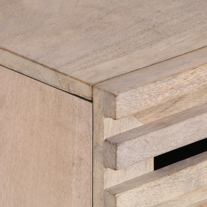 Comodino Bianco 50x34x60 cm in Legno Massello di Mango - homemem39