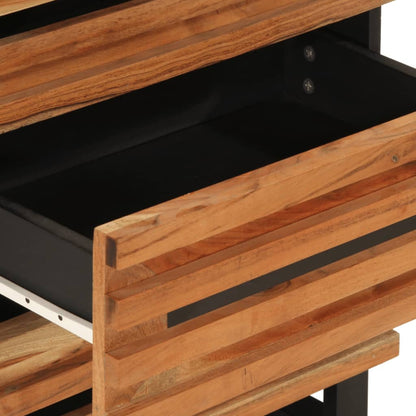 Comodino 50x34x62 cm in Legno Massello di Acacia - homemem39