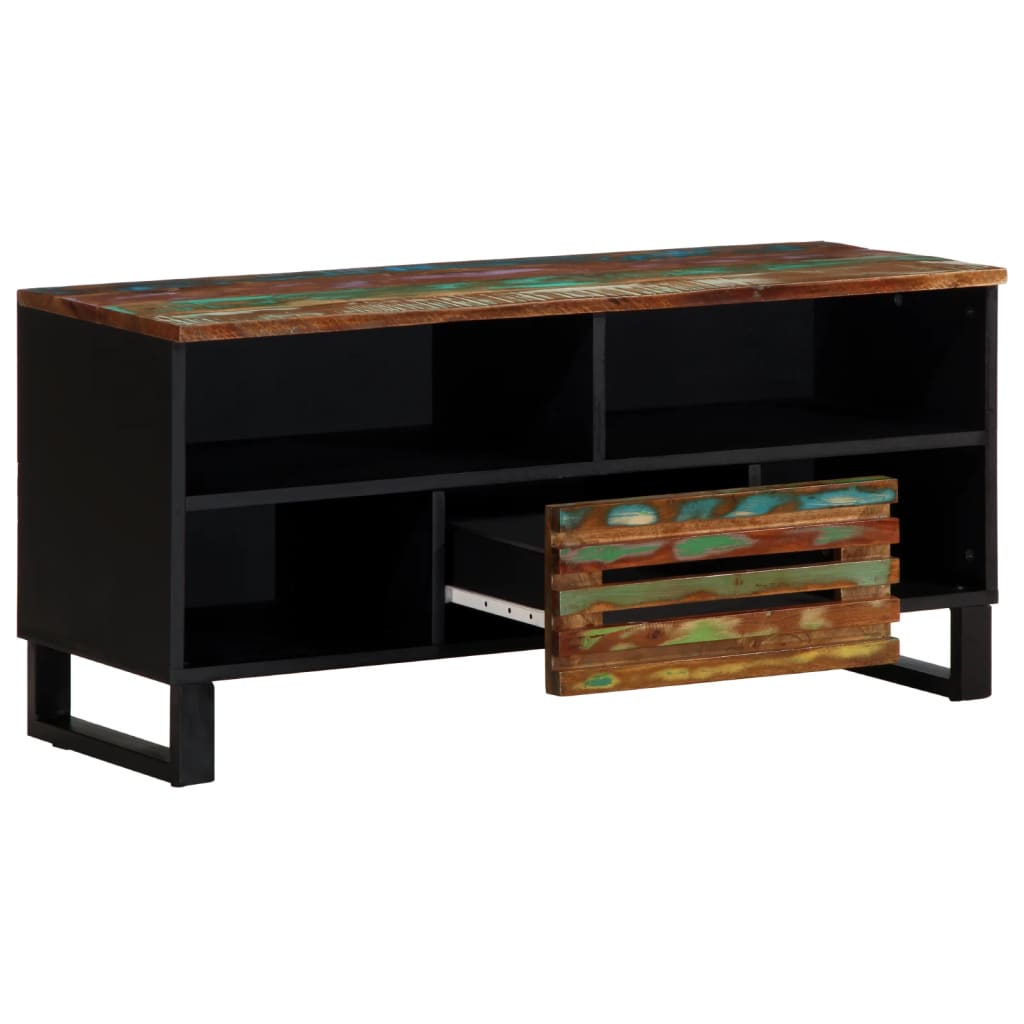 Mobile Porta TV 100x34x46 cm in Legno Massello di Acacia - homemem39