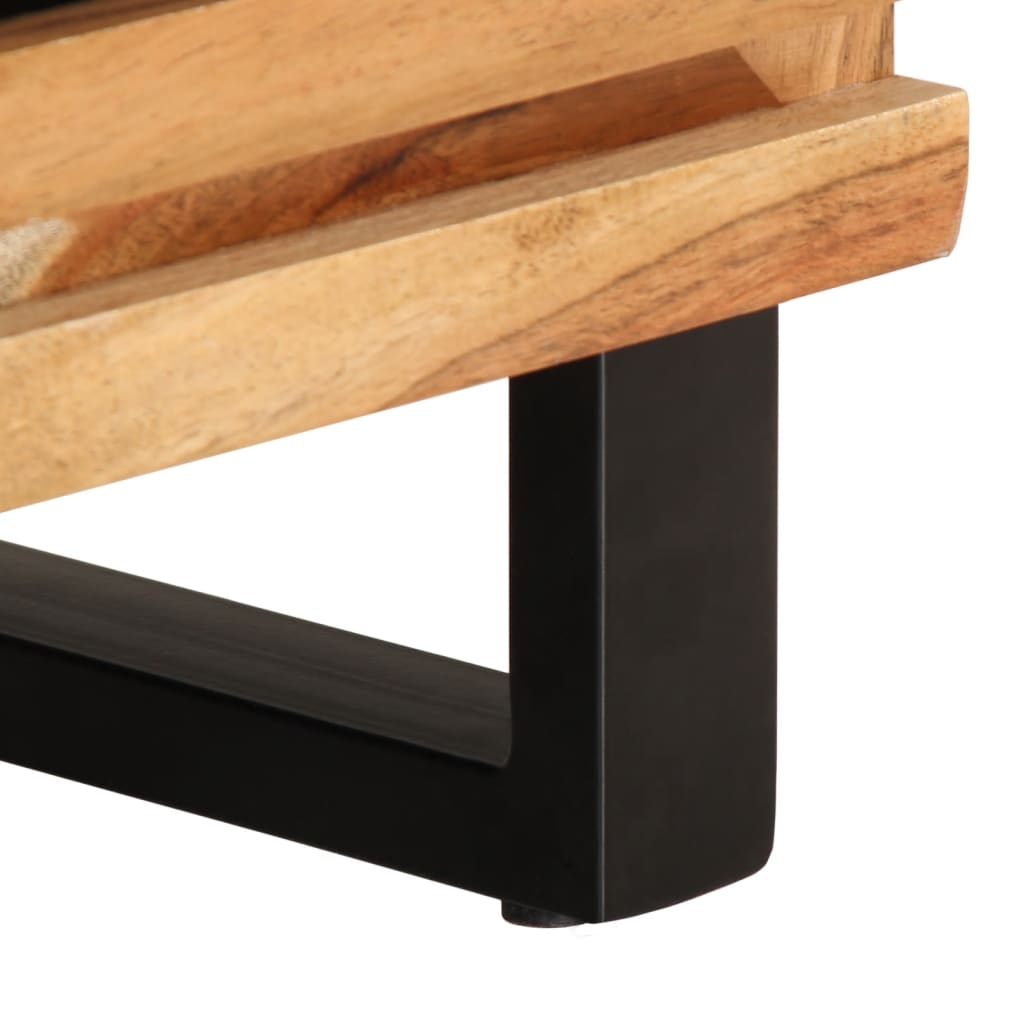 Mobile Porta TV 80x34x46 cm in Legno Massello di Acacia - homemem39