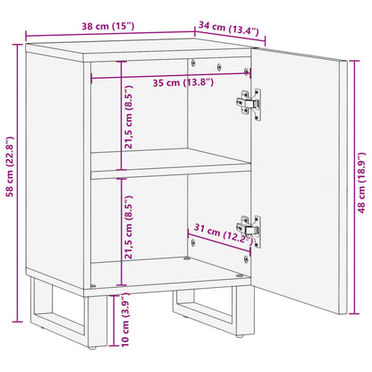 Mobile da Bagno 38x34x58 cm in Legno Massello di Mango | homemem39