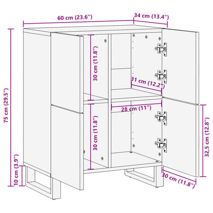Credenza 60x34x75 cm in Legno Massello di Acacia | homemem39