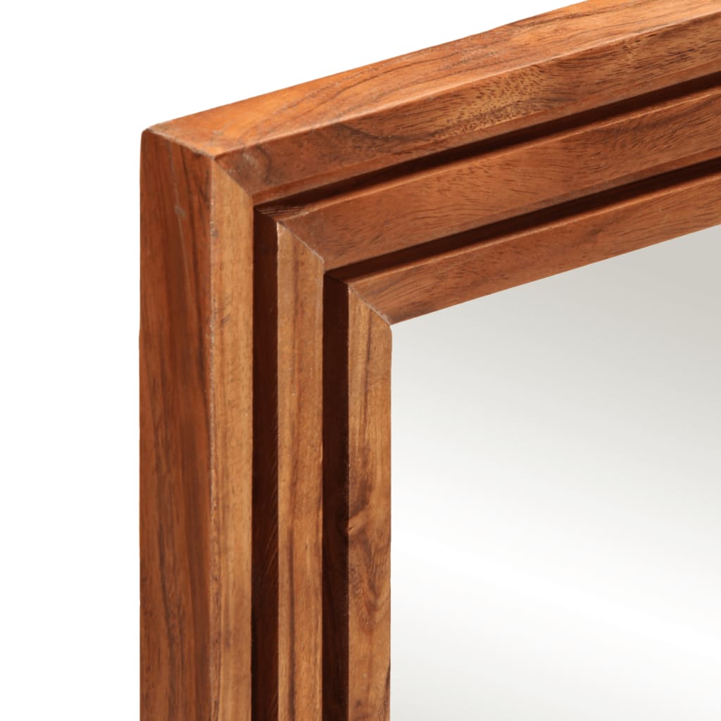 Specchio da Bagno 50x70 cm in Legno Massello di Acacia e Vetro | homemem39