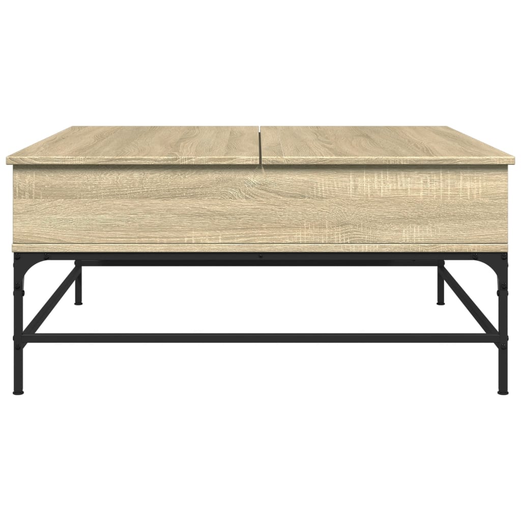 Tavolino Rovere Sonoma 95x95x45 cm Legno Multistrato e Metallo | homemem39