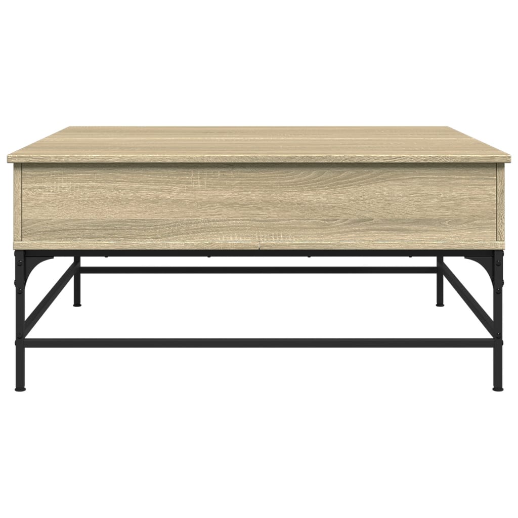 Tavolino Rovere Sonoma 95x95x45 cm Legno Multistrato e Metallo | homemem39