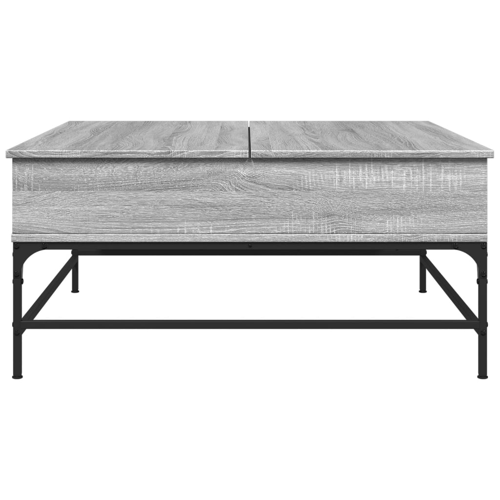 Tavolino Grigio Sonoma 95x95x45 cm Legno Multistrato e Metallo | homemem39
