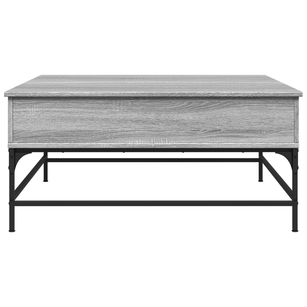 Tavolino Grigio Sonoma 95x95x45 cm Legno Multistrato e Metallo | homemem39