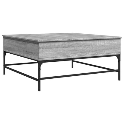 Tavolino Grigio Sonoma 95x95x45 cm Legno Multistrato e Metallo | homemem39