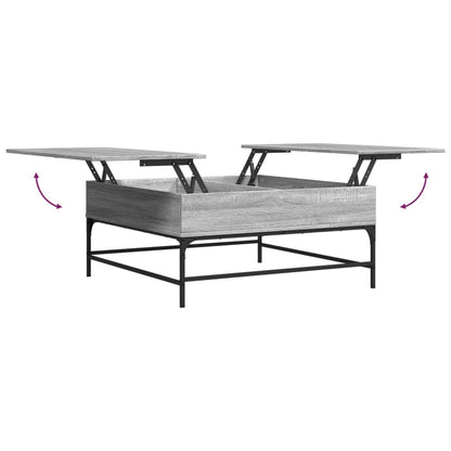 Tavolino Grigio Sonoma 95x95x45 cm Legno Multistrato e Metallo | homemem39