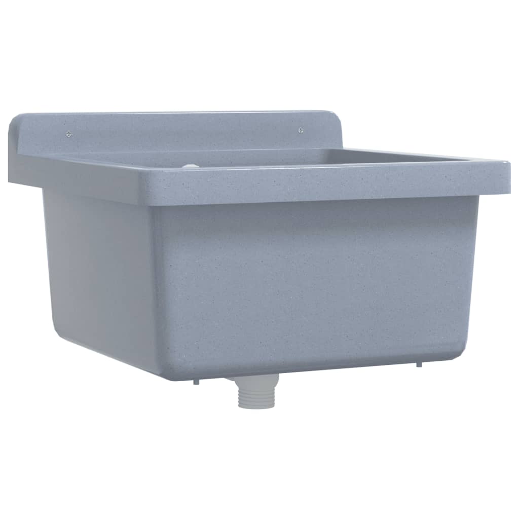 Lavabo a Parete Grigio 40x40x24 cm in Resina | homemem39