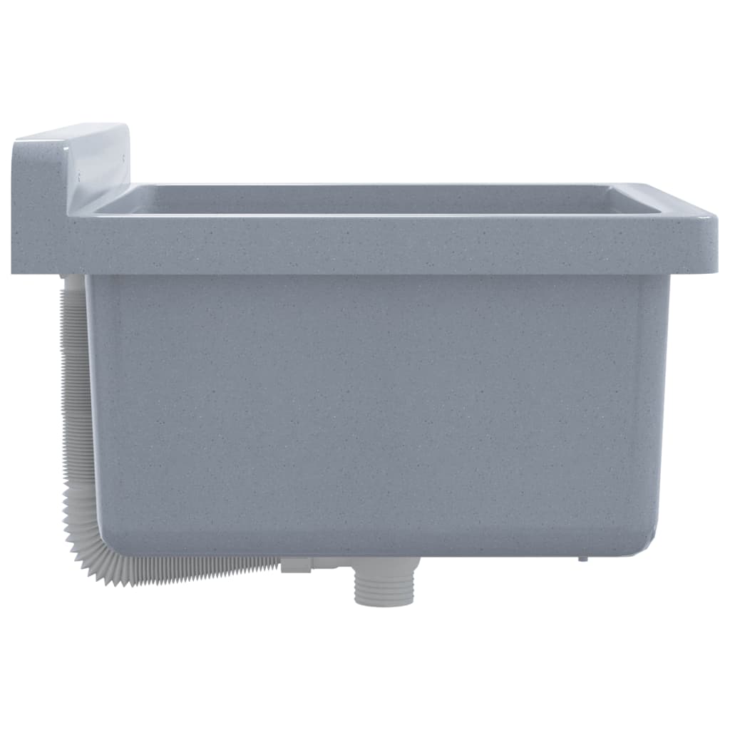 Lavabo a Parete Grigio 40x40x24 cm in Resina | homemem39