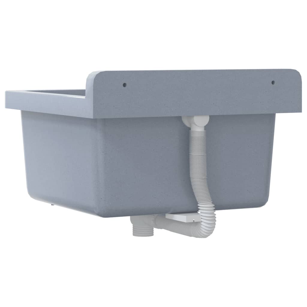 Lavabo a Parete Grigio 40x40x24 cm in Resina | homemem39