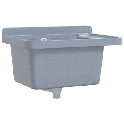 Lavabo a Parete Grigio 50x35x24 cm in Resina | homemem39