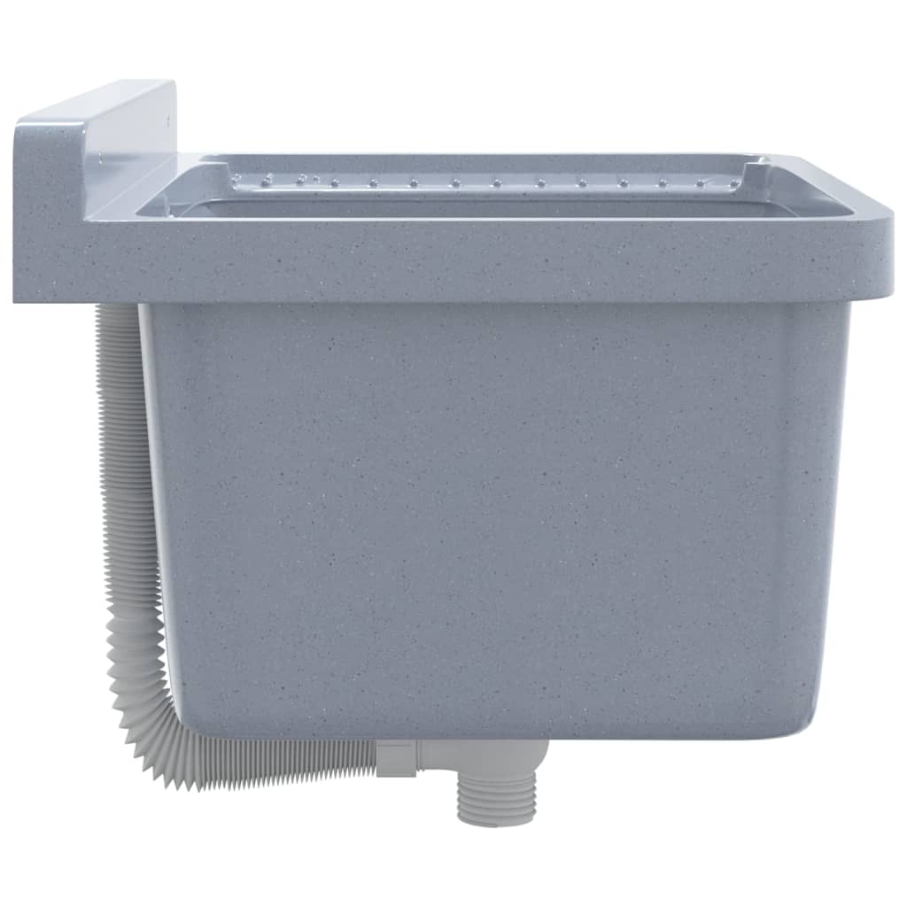 Lavabo a Parete Grigio 50x35x24 cm in Resina | homemem39